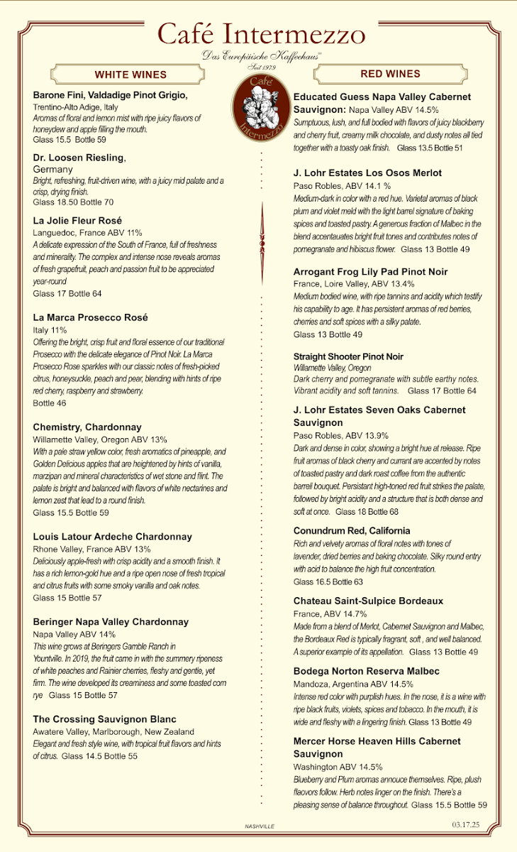 Café Intermezzo - Nashville Menu - Image 2